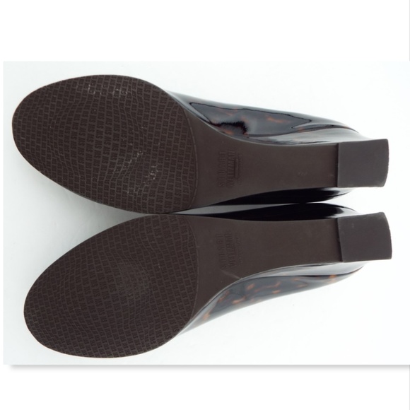STUART WEITZMAN Bow Tortoise Patent Wedge Heel 8.5 - Picture 7 of 8